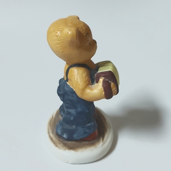 Vintage ceramic teddy bear with accordian, approx 3" tall, GUC - Picture 3 of 5